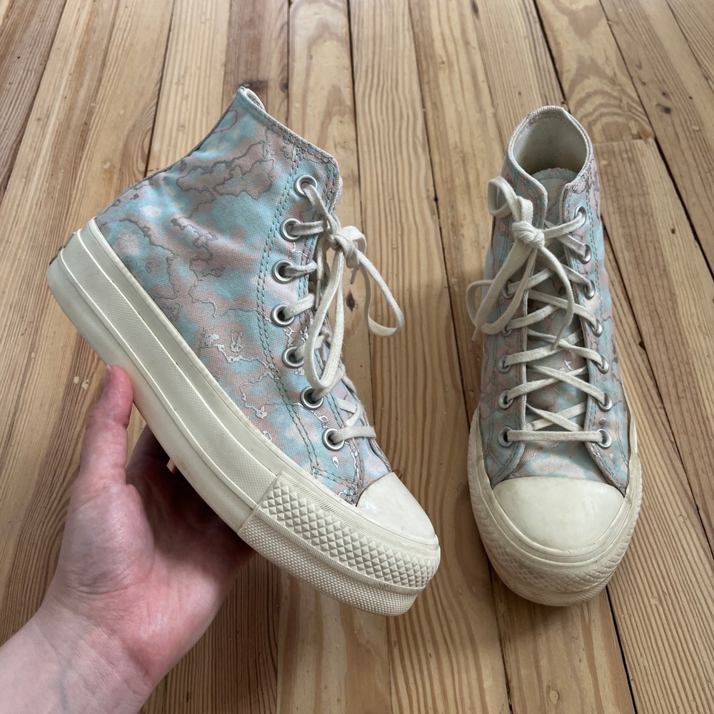 Converse Chuck Taylor‎ All Star Lift High Top Pastel Marble A02033C Womens 6.5